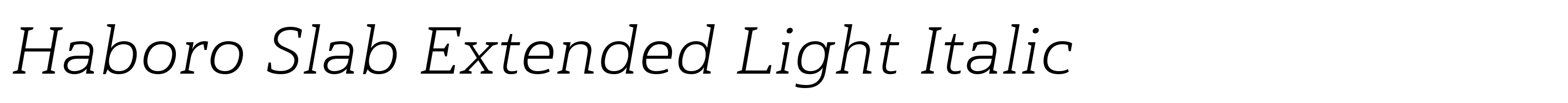 Haboro Slab Extended Light Italic
